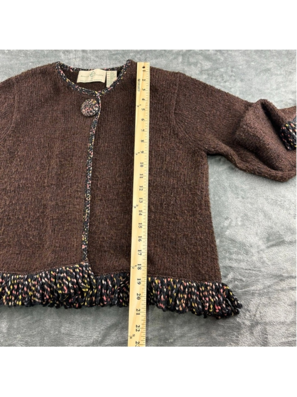 VTG Design Options by Philip & Jane Gordon Sweater Women S Cardigan Knit Brown - Picture 10 of 12